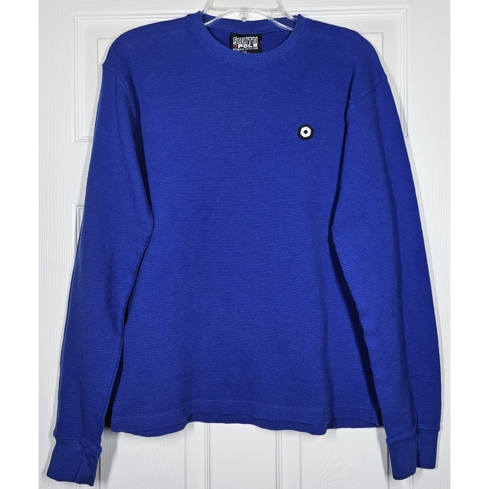 VTG Y2K South Pole Thermal Waffle Knit Long Sleeve Shirt Sz L Streetwear Grunge
